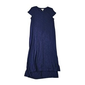 Jessica Simpson Maxi Dress Women Large Navy Blue Short Sleeve Casual Comfortable